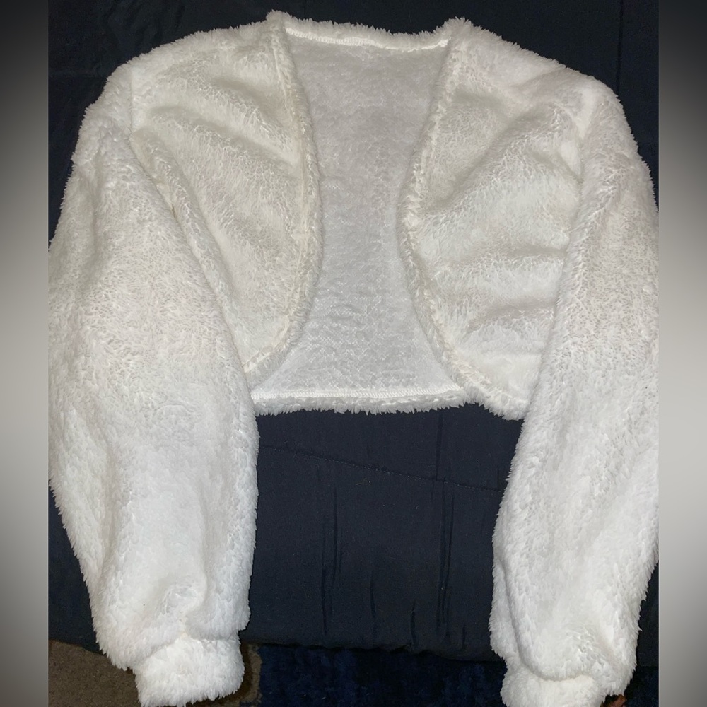 White fur winter light cardigan
